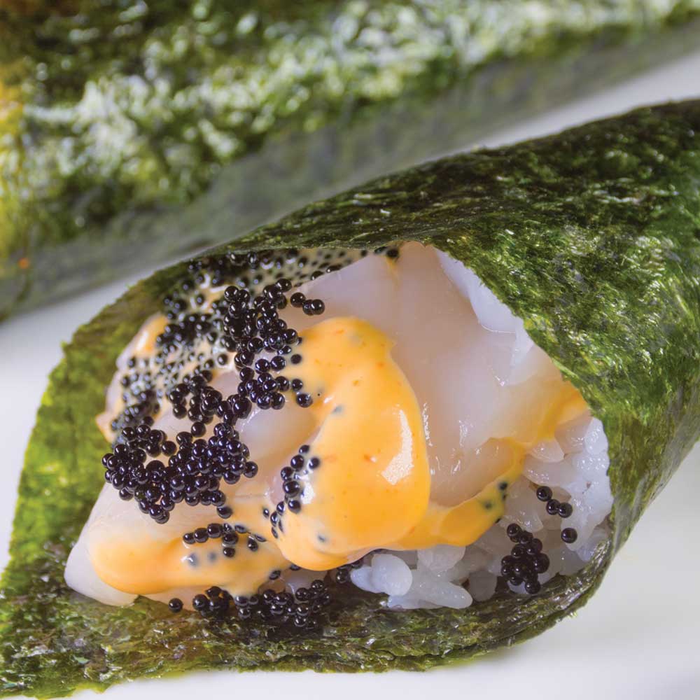 Spicy Scallop Hand Roll (Temaki) at Mr Sushi & Grill, Middletown NY